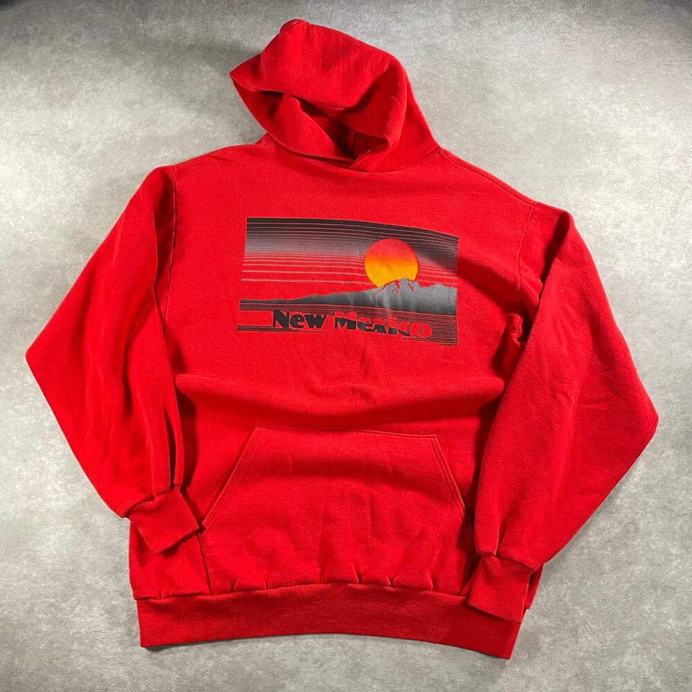 80’s Sunbelt New Mexico State VTG Red Soft Cozy Pullover Hoodie Large